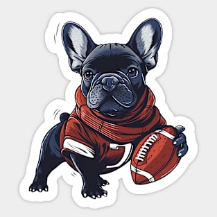 American Football Player French Bulldog Sticker